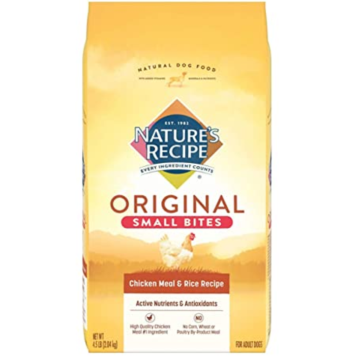 Natures Recipe Small Bites Dry Dog Food Chicken And Rice 4.5Lb