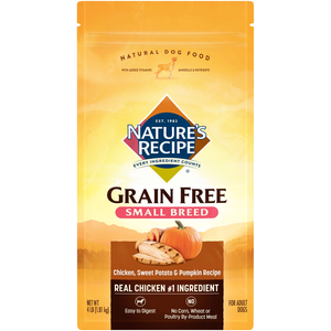 Natures Recipe Small Breed Grain-Free Easy To Digest Dry Dog Food Chicken 4Lb - Pet Totality