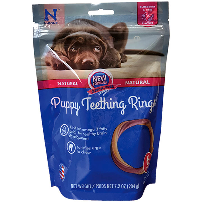 Nbone Dog Puppy Ring Blueberry Bbq 6 Pack