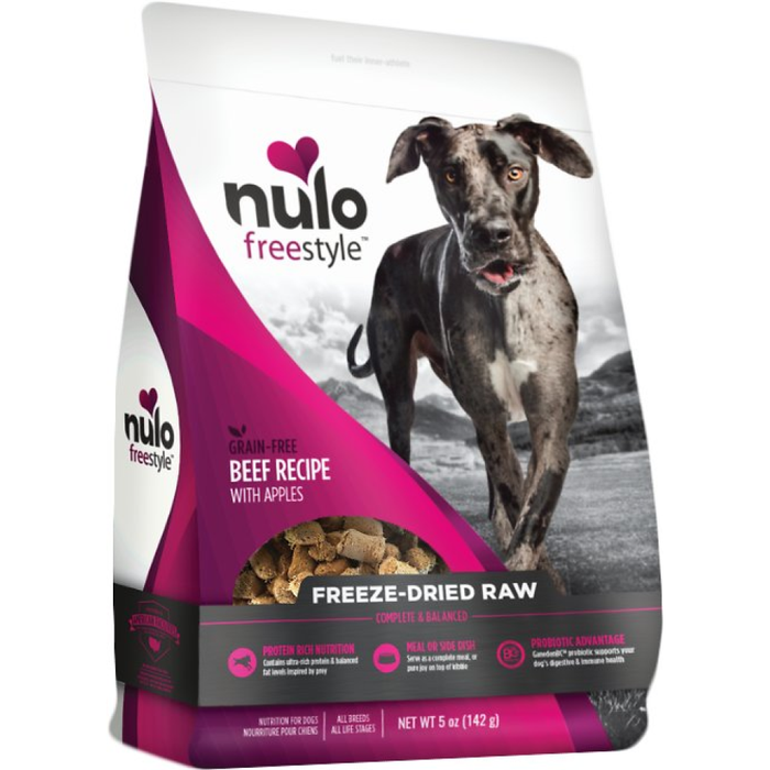 Nulo Freestyle Freeze Dried Raw Grain Free Beef Dog Food 5Oz