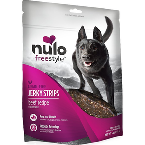 Nulo Freestyle Jerky Strip Beef With Coconut Treats 5Oz - Pet Totality
