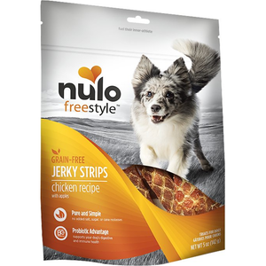 Nulo Freestyle Jerky Strip Chicken With Apple Treats 5Oz - Pet Totality
