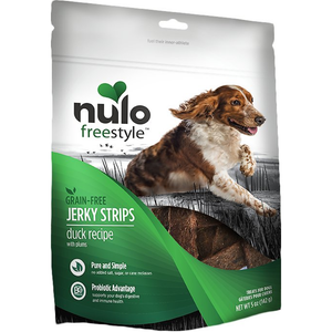 Nulo Freestyle Jerky Strip Duck With Plum Treats 5Oz - Pet Totality