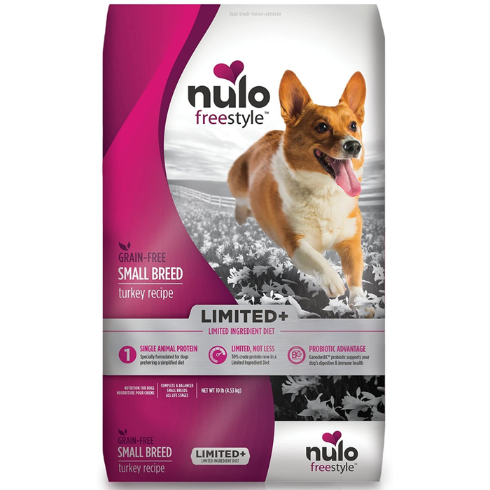 Nulo Freestyle Limited+ Grain Free Small Breed Turkey Dry Dog Food 10Lb