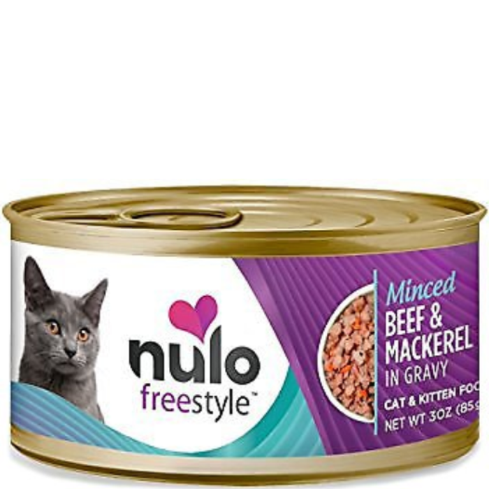 Nulo Freestyle Minced Beef & Mackerel Recipe Canned Cat Food 24Ea/3Oz