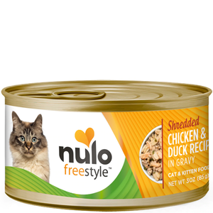 Nulo Freestyle Shredded Chicken & Duck Recipe Canned Cat Food 24Ea/3Oz - Pet Totality