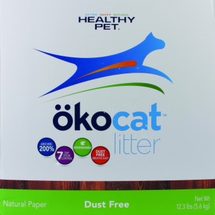 Okocat Litter Natural Paper Dust Free Non-Clumping 12.3Lb