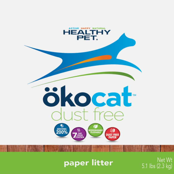 Okocat Litter Natural Paper Dust Free Non-Clumping 5.1Lb
