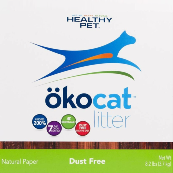 Okocat Litter Natural Paper Dust Free Non-Clumping 8.2Lb