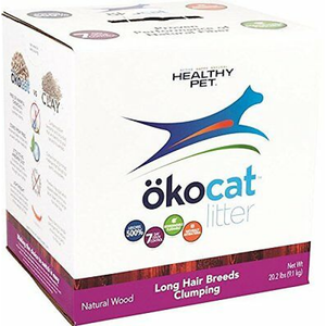 Okocat Litter Natural Wood Long Hair Breeds Clumping 20Lb - Pet Totality