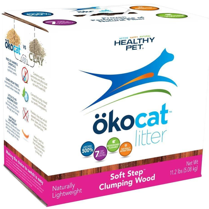 Okocat Litter Soft Step Clumping Wood 11.2Lb