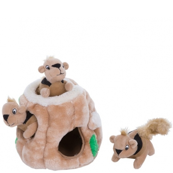 Outward Hound Outward Hound Hide A Squirrel Dog Toy Plush Dog Squeaky Toy Puzzle, 4 Piece, Junior