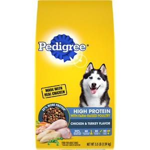 Pedigree High Protein Adult Chicken & Turkey Dry Dog Food 3.5Lbs - Pet Totality