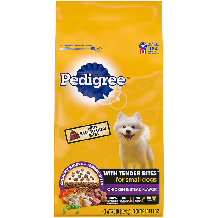 Pedigree Tender Bites Chicken And Steak Small Dog Dry Food 3.5Lb