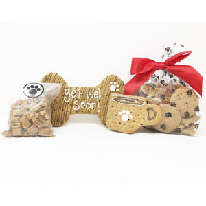 Pet Life 4 Piece 'Get Well Soon' Dog Biscuits and Treats Gift Set - Pet Totality
