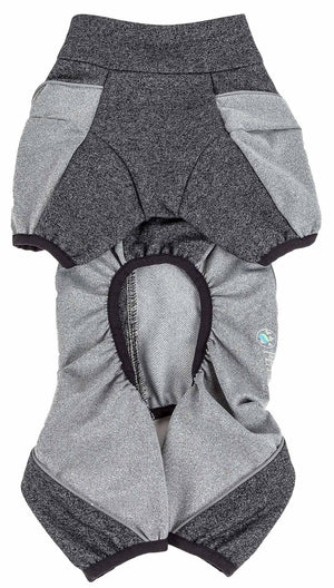 Pet Life  Active 'Chase Pacer' Heathered Performance 4-Way Stretch Two-Toned Full Body Warm Up - Pet Totality