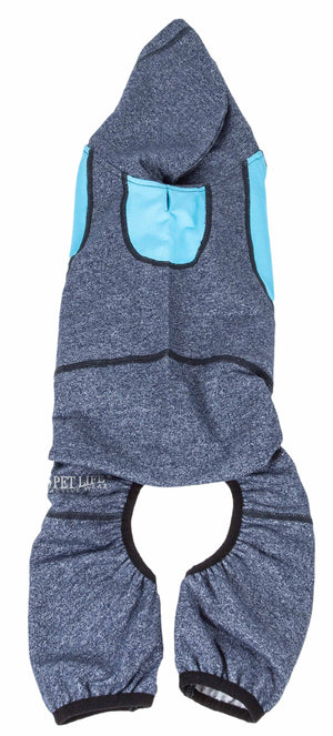 Pet Life  Active 'Fur-Breeze' Heathered Performance 4-Way Stretch Two-Toned Full Bodied Hoodie - Pet Totality