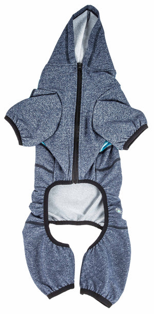 Pet Life  Active 'Fur-Breeze' Heathered Performance 4-Way Stretch Two-Toned Full Bodied Hoodie - Pet Totality