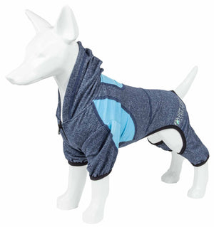 Pet Life  Active 'Fur-Breeze' Heathered Performance 4-Way Stretch Two-Toned Full Bodied Hoodie - Pet Totality