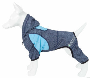 Pet Life  Active 'Fur-Breeze' Heathered Performance 4-Way Stretch Two-Toned Full Bodied Hoodie - Pet Totality