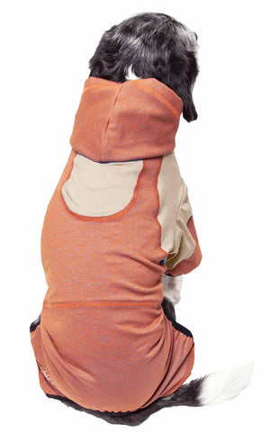 Pet Life  Active 'Fur-Breeze' Heathered Performance 4-Way Stretch Two-Toned Full Bodied Hoodie - Pet Totality