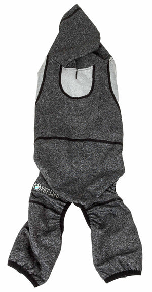 Pet Life  Active 'Fur-Breeze' Heathered Performance 4-Way Stretch Two-Toned Full Bodied Hoodie - Pet Totality