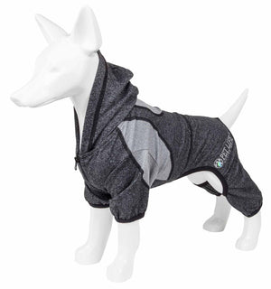 Pet Life  Active 'Fur-Breeze' Heathered Performance 4-Way Stretch Two-Toned Full Bodied Hoodie - Pet Totality