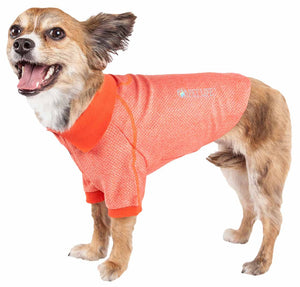Pet Life ® Active 'Fur-Flexed' Relax-Stretch Wick-Proof Performance Dog Polo T-Shirt - Pet Totality