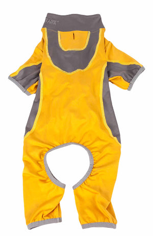 Pet Life  Active 'Warm-Pup' Heathered Performance 4-Way Stretch Two-Toned Full Body Warm Up - Pet Totality
