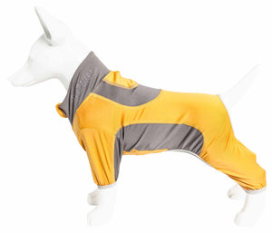 Pet Life  Active 'Warm-Pup' Heathered Performance 4-Way Stretch Two-Toned Full Body Warm Up - Pet Totality