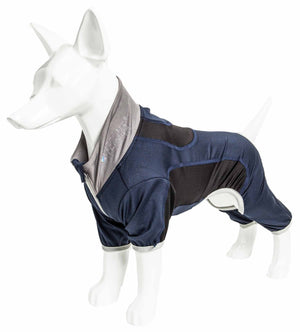 Pet Life  Active 'Warm-Pup' Heathered Performance 4-Way Stretch Two-Toned Full Body Warm Up - Pet Totality