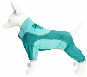 Pet Life  Active 'Warm-Pup' Heathered Performance 4-Way Stretch Two-Toned Full Body Warm Up - Pet Totality
