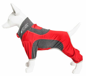 Pet Life  Active 'Warm-Pup' Heathered Performance 4-Way Stretch Two-Toned Full Body Warm Up - Pet Totality