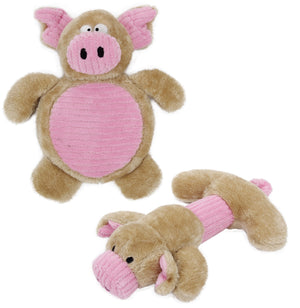 Pet Life Cozy Play Plush 2 Set Of Matching Squeaking Chew Dog Toys - Pet Totality