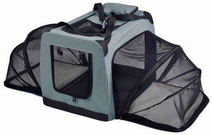Pet Life  'Hounda Accordion' Metal Framed Soft-Folding Collapsible Dual-Sided Expandable Pet Dog Crate - Pet Totality