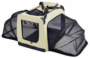 Pet Life  'Hounda Accordion' Metal Framed Soft-Folding Collapsible Dual-Sided Expandable Pet Dog Crate - Pet Totality