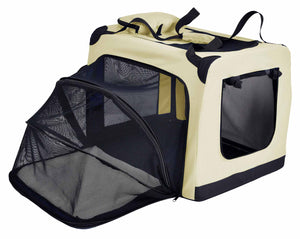 Pet Life  'Hounda Accordion' Metal Framed Soft-Folding Collapsible Dual-Sided Expandable Pet Dog Crate - Pet Totality