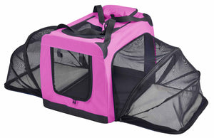 Pet Life  'Hounda Accordion' Metal Framed Soft-Folding Collapsible Dual-Sided Expandable Pet Dog Crate - Pet Totality