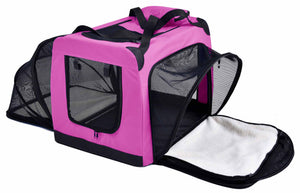 Pet Life  'Hounda Accordion' Metal Framed Soft-Folding Collapsible Dual-Sided Expandable Pet Dog Crate - Pet Totality