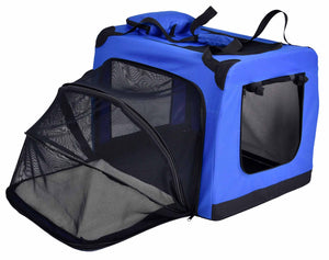 Pet Life  'Hounda Accordion' Metal Framed Soft-Folding Collapsible Dual-Sided Expandable Pet Dog Crate - Pet Totality