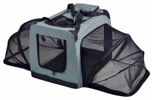 Pet Life  'Hounda Accordion' Metal Framed Soft-Folding Collapsible Dual-Sided Expandable Pet Dog Crate - Pet Totality