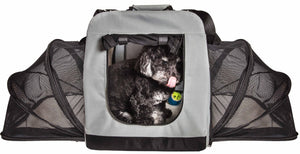 Pet Life  'Hounda Accordion' Metal Framed Soft-Folding Collapsible Dual-Sided Expandable Pet Dog Crate - Pet Totality