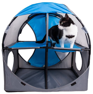 Pet Life Kitty-Play Obstacle Travel Collapsible Soft Folding Pet Cat House - Pet Totality