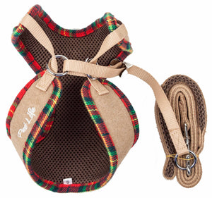 Pet Life  Luxe 'Dapperbone' 2-In-1 Mesh Reversed Adjustable Dog Harness-Leash W/ Fashion Bowtie - Pet Totality