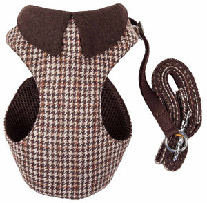 Pet Life  Luxe 'Houndsome' 2-In-1 Mesh Reversible Plaided Collared Adjustable Dog Harness-Leash - Pet Totality