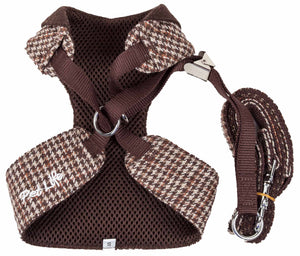 Pet Life  Luxe 'Houndsome' 2-In-1 Mesh Reversible Plaided Collared Adjustable Dog Harness-Leash - Pet Totality