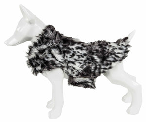 Pet Life  Luxe 'Paw Dropping' Designer Gray-Scale Tiger Pattern Mink Fur Dog Coat Jacket - Pet Totality