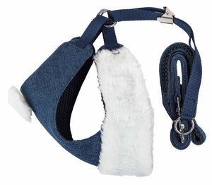 Pet Life  Luxe 'Pom Draper' 2-In-1 Mesh Reversed Adjustable Dog Harness-Leash W/ Pom-Pom Bowtie - Pet Totality