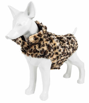 Pet Life  Luxe 'Poocheetah' Ravishing Designer Spotted Cheetah Patterned Mink Fur Dog Coat Jacket - Pet Totality