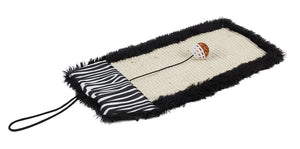 Pet Life 'Scrape-Away' Eco-Natural Sisal And Jute Hanging Carpet Cat Scratcher With Toy - Pet Totality
